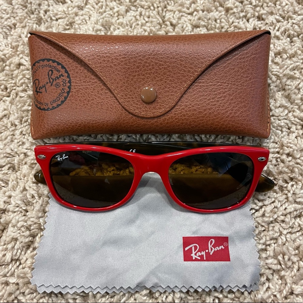 Ray Ban New Wayfarer Red & Tortoise Shell Sunglasses